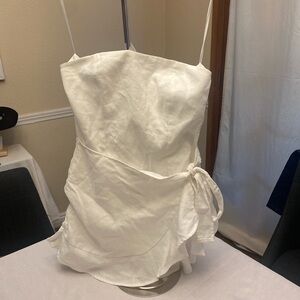 Princess Polly White Wrap Tie Front Mini Skirt